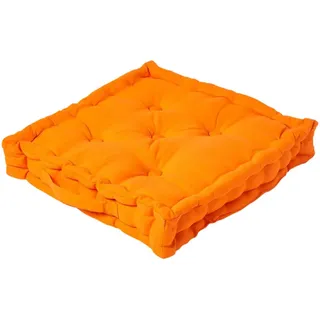Homescapes Sitzkissen orange 50/50/10 cm – Bodenkissen unifarben , Orange , Textil , Füllung: Polyester , Quadratisch , 50x10x50 cm , Oeko-Tex® Standard 100 , Heimtextilien, Wohntextilien, Kissen