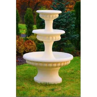 Springbrunnen Garten Teich Brunnen 211cm Steinbrunnen Gartenbrunnen Fontaine Neu - Weiß