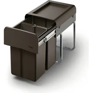 NABER CLAP 1/300-2 Abfallsorter 15 Liter (2x 7,5) in Anthrazit ab 30 cm Schrankbreite - Grau