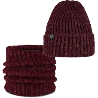 Buff® Bundle Knitted & Fleece Band Mütze Kim Dahlia und Knitted & Fleece Neckwarmer Kim Dahlia Einzelgröße Erwachsene