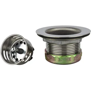 Keeney 878PC Junior Duo Bar-Spülbeckensieb aus Edelstahl mit Korb, passend für 5,1 cm oder 5,4 cm Öffnungen, poliertes Chrom, 1