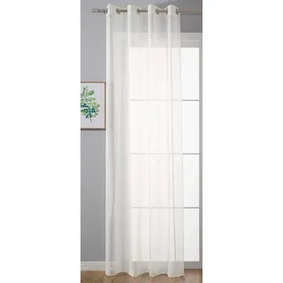 Ösenvorhang Transparent »Uni« Gardine HxB 145x140 cm Creme Stores Vorhang Ösen Bleibandabschluß Wohnzimmer, 20332-cn