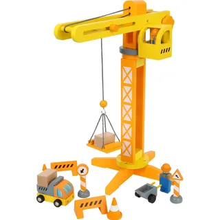 Small Foot Company Baukran mit Baustellenzubehör (12007)