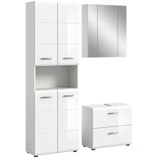 VCM Badezimmer-Set ICE 3-tlg. Weiß Hochglanz