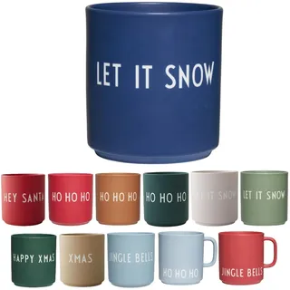 Design Letters Lieblingsbecher LET IT SNOW | Weihnachtstassen Ideal für Weihnachtsdeko, Weihnachtsgeschenke für Frauen & Männer, Tischdeko Weihnachten | Porzellan Weihnachtstasse | Kaffeetassen 250 Ml