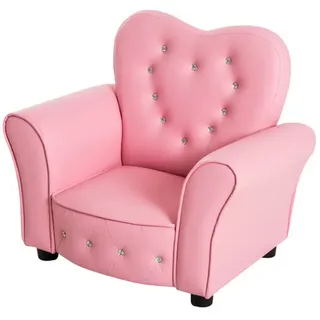 Homcom Kindersessel Prinzessin 41,5 x 49 x 59 cm Kunstleder rosa