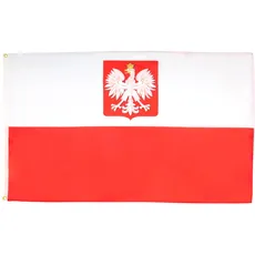 AZ FLAG Flagge Polen MIT Adler 150x90cm - POLNISCHE Fahne 90 x 150 cm feiner Polyester - flaggen