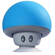 Hipipooo Mini Mushroom Tragbarer drahtloser Bluetooth V2.1-Lautsprecher und Halter mit Saugnapf Kompatibel mit iPad, iPhone, Android-Handy, Tablet PC (blau)