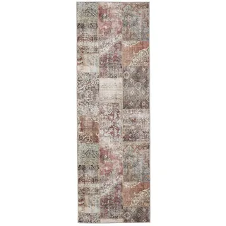 benuta Vintage-Läufer George waschbar 80x240 cm , Multicolor, Braun , Kunststoff , Vintage , Rechteckig , 80x240 cm , Oeko-Tex® Standard 100 , in verschiedenen Größen erhältlich, rutschfeste Unterfläche, waschbar , Teppiche und Böden, Teppiche, Teppichläufer, Läufer