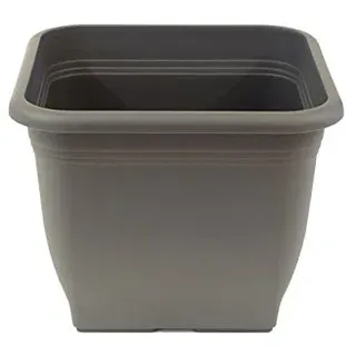 greemotion Pflanzkübel Pia Anthrazit-Grau - Blumentopf 48x48cm - 45L Blumenkübel eckig - Übertopf UV-beständiger Kunststoff - Pflanztopf frostsicher - Pflanzgefäß mit Bodenlöchern - Pflanzen-Zubehör