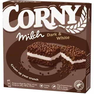 Corny Milch Dark und White Müsliriegel aus Kakao Crispies 120g