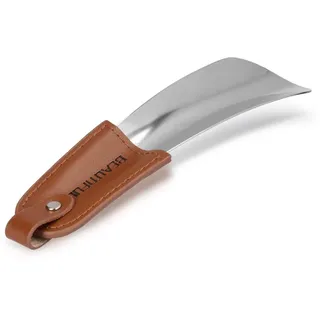 kwmobile Schuhlöffel aus robustem Edelstahl - Metall Schuhanzieher klein stabil - Schuh Anziehhilfe - Reise Schuhlöffel - in Silber