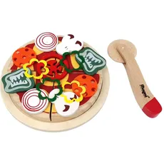 Imagetoys, Kaufladen Zubehör, MAGNI - Wooden pizza with accessories and a box in 100 % FSC wood -2750