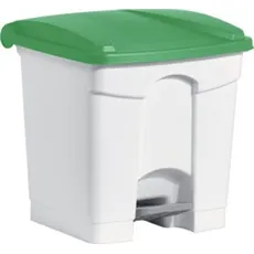 Bild Tret-Abfalleimer, 90 Liter, weiß/grün