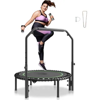 Vevor Faltbares Mini-Trampolin Fitness-Rebounder 1027 mm, 150 kg belastbares Tainingstrampolin, Rebounder Sport Trampolin Mini-Trampolin Gartentrampolin mit 4-stufig höhenverstellbarem Schaumstoffgriff