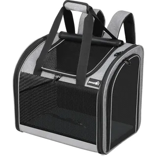 Pecute Rucksack Hunde & 2 Kleine Katzen, Katzentrage, Haustier Handtasche und Rucksack, Haustiertrage mit belüftetem Design, Faltbarer Haustiertrage-Rucksack für Hunde und Katzen,