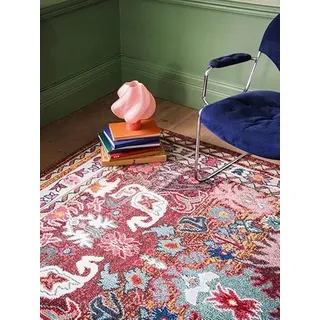 RugVista Mirzam Teppich, 160 x 230 cm, Dunkel Lila/Multi | Orientalische, Rechteckig, Niedriger Stapel, Nur chemische Reinigung, Oeko-Tex 100, Wohnzimmer, Esszimmer, Schlafzimmer