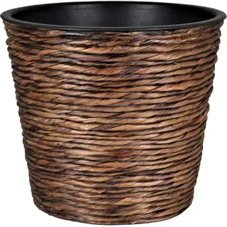 A.H.G. Übertopf mit Wasserhyazinthe Sticking Roll Ø 21 cm x 19 cm Waschbraun