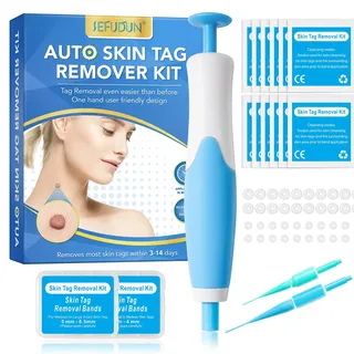 Skin Tag Entferner, Auto Skin Tag-remover Kit, 2-in-1Stielwarzen Entfernen schnell Kit, Skin Tag Removal Patch Sicher und Schmerzfrei, 2-8 mm Bänder mit 20 großen Tag Bands, 20 kleinen Tag Bands.