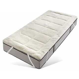 RIBECO Luise Matratzenauflage beidseitig nutzbar 90 x 200 cm beige