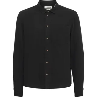 Langarmhemd SOLID "Langarmhemd SDIain", Herren, Gr. M, N-Gr, schwarz (true schwarz), Obermaterial: 100% Baumwolle CO., Hemden Langarmhemd