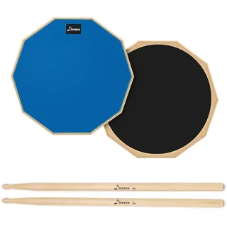 Donner Practice Pad Drum Übungspad 8 Zoll/20.32cm mit Drumsticks, Blau