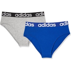 adidas Damen Multipack Bikini (2pk) -4A1P92 Slip, Medium HTH Grey/Bold Blue, XS (2er Pack)