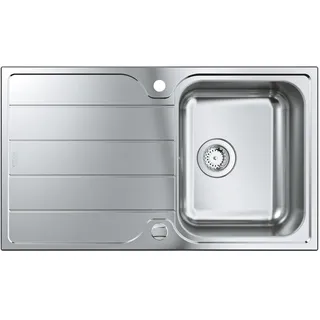 Grohe K500 1 Becken links Einbauspüle Edelstahl Excenterbetätigung 860 x 500 mm
