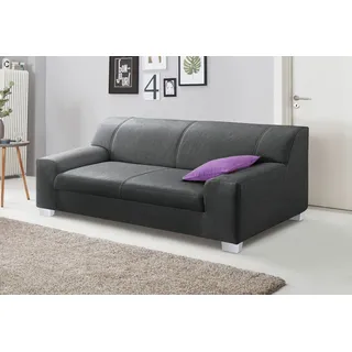 DOMO collection Couch Kunstleder 3-Sitzer Schwarz
