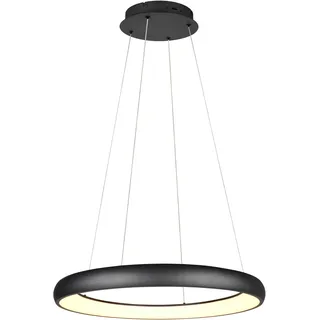 TRIO LEUCHTEN LED Pendelleuchte "CARDONA, LED Ring Hängeleuchte, 6900 Lumen 59W, Lichtfarbe einstellbar", schwarz (schwarz matt), 1, Ø 75cm H: 150cm, 1 Stk., Leuchten, 2300/3000/4000K warmweiß bis kaltweiß, 3 Stufen dimmbar Höhe 150cm Ø75, LED Pendelleuchte