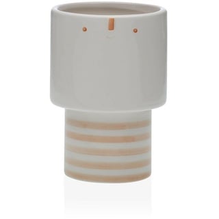 Versa Blumentopf Gesicht Beige Keramik 8 x 16 x 8 cm