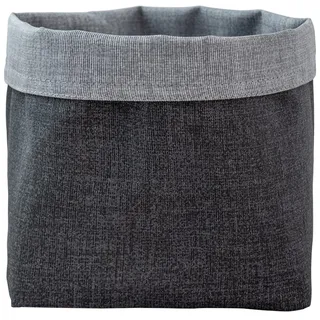 Brotkorb (3. Generation) Brotkorb aus Stoff Brotbeutel für Tischbrot Baumwolle mit Harzbehandlung schmutzabweisend Durchmesser 17 cm doppelseitig Farbe Hellgrau/Dunkelgrau