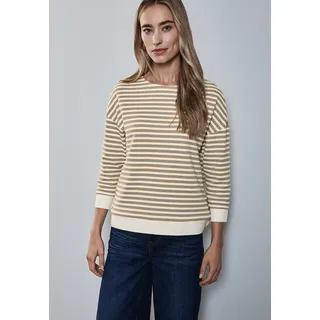 STREET ONE Sweatshirt, mit Streifenmuster, beige