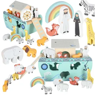Lulilo Holz-Sortierspiel „Arche Noah – Tierschiff“, 20 Teile