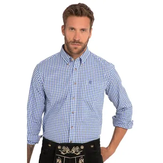 JP 1880 Herren große Größen Menswear L-8XL Karohemd, Trachten, Langarm, Buttondown-Kragen, Modern Fit, bis 8 XL helles Kobalt XXL 748509755-XXL