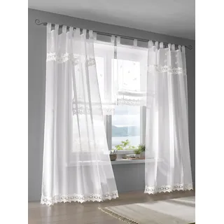 Heine home Gardine Schlaufen 1, weiß | Gr.: 145-x-130-cm