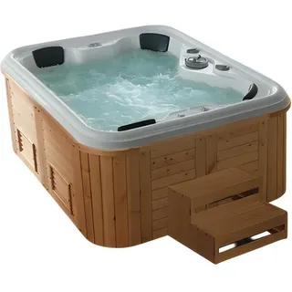 Massagebecken Außenwhirlpool Outdoor-Spa Whirlpool Whirlwanne 210x180 cm - Braun