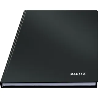Leitz Notizbuch kariert, Schwarz, Anzahl der Blätter: 80 Blatt FSC zertifiziertes 80 g/m2 Papier, Stabiler, kratzfester Hardcover-Einband, Für Büro, Schule oder als Tagebuch, Solid 46660095