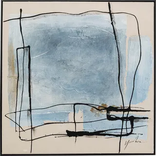 Kare Design Bild mit Rahmen Dust Blau, 100x100cm