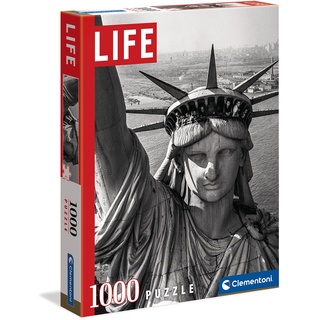 CLEMENTONI 39635 Life Magazine 1000 Teile Schwarz Weiß-Legespiel, Geschicklichkeitsspiel für die ganze Familie, Erwachsenenpuzzle ab 10 Jahren, Puzzle Erwachsene, One Size Statue of Liberty 1000-tlg.