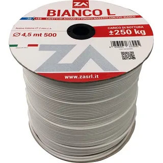 Kunststoffbeschichtetes Weißes Kabel Mm.4,5X500 Meter