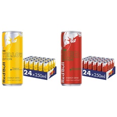 Red Bull Energy Drink Yellow Edition - 24er Palette Dosen - Getränke mit Tropical-Geschmack, EINWEG & Energy Drink Red Edition - 24er Palette Dosen - Getränke mit Wassermelone-Geschmack, EINWEG