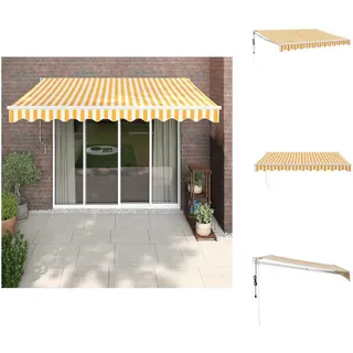 vidaXL Elektrische Markise mit Kurbel Gelb und Weiß 3,5x2,5 m - Markisen