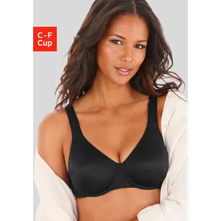 LASCANA Minimizer-BH mit Bügel aus seidiger Microfaser – ideal für große Größen, schwarz