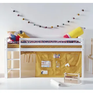 Hoppekids Hochbett ECO Dream 70 x 160 cm Kiefer massiv gelb