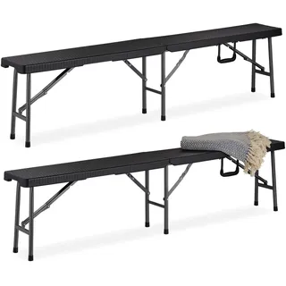 Relaxdays Bierbank 179 x 43 x 24,5 cm Schwarz