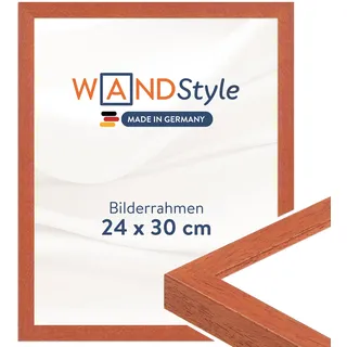 WANDStyle Bilderrahmen 24x30 Kirschbaum, moderner Bilderrahmen Holz, hochwertiger Holzbilderrahmen, Posterrahmen zum Aufhängen, Rahmen 30x24 cm, Fotorahmen H950 - Made in Germany