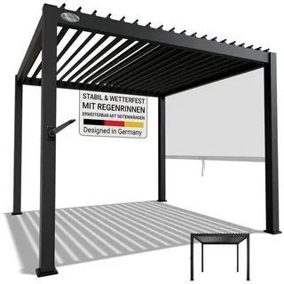 Juskys Lamellendach Tahiti 3 x 3 m schwarz