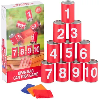 Relaxdays Dosenwerfen für Kinder Weiß,Orange,Rot