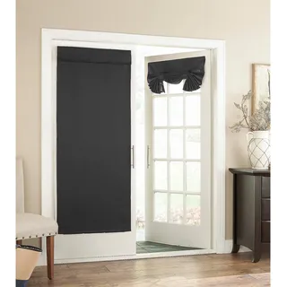 Eclipse Türvorhang Tricia, zum Binden, Lichtfilterung, Einzelpaneel für Terrasse, für Wohnzimmer und Schlafzimmer, 66 x 172,7 cm, Schwarz